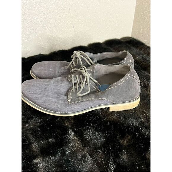 Steve Madden Shoes Mens 9 Sirius Casual Oxford Gray Fabric Lace Up Low Top - Picture 4 of 7